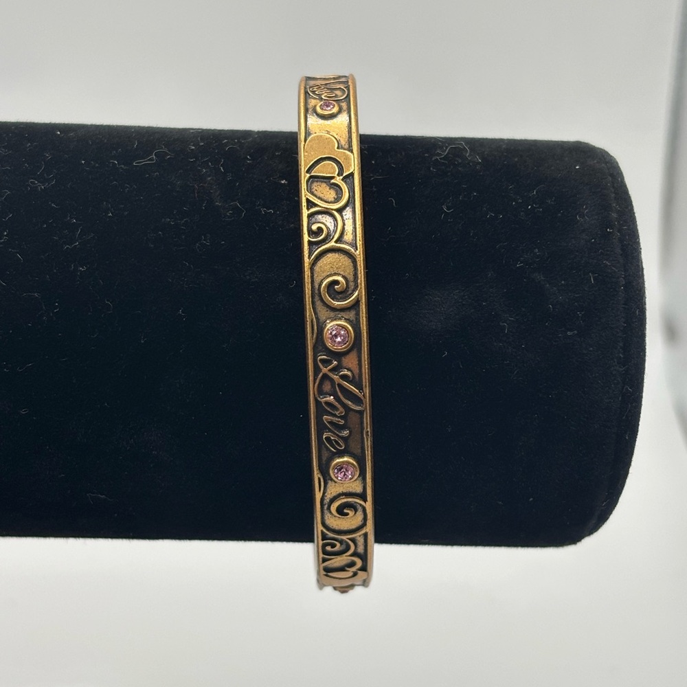 Alex and Ani Gold Love Bracelet with Pink Accents